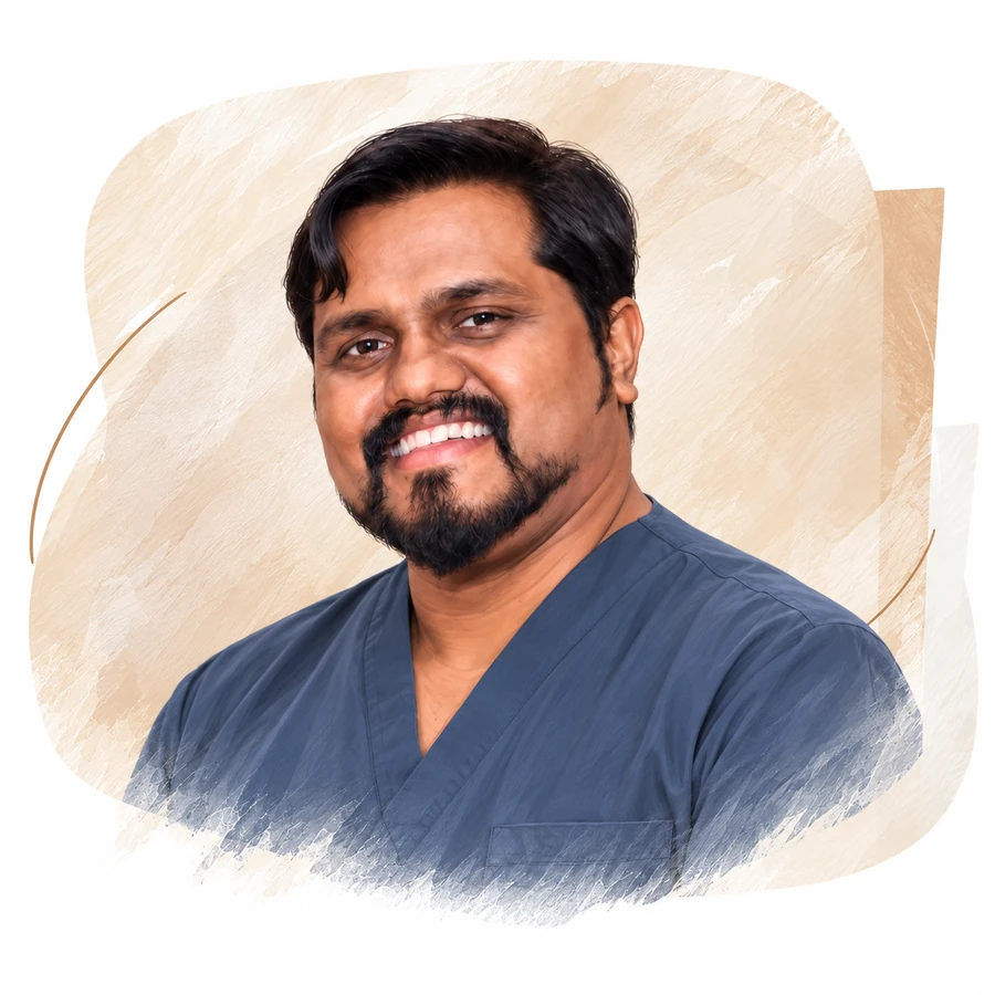 Illustrated portrait of Dr Prasad T.