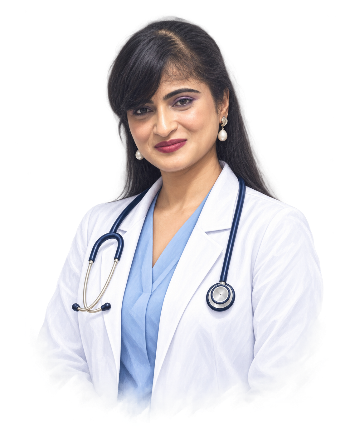 Illustrated portrait of Dr Priyanka S.