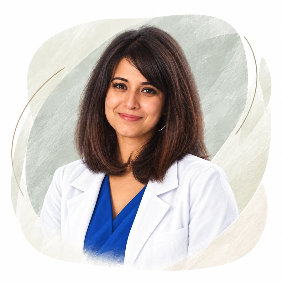 Illustrated portrait of Dr Shivani N.