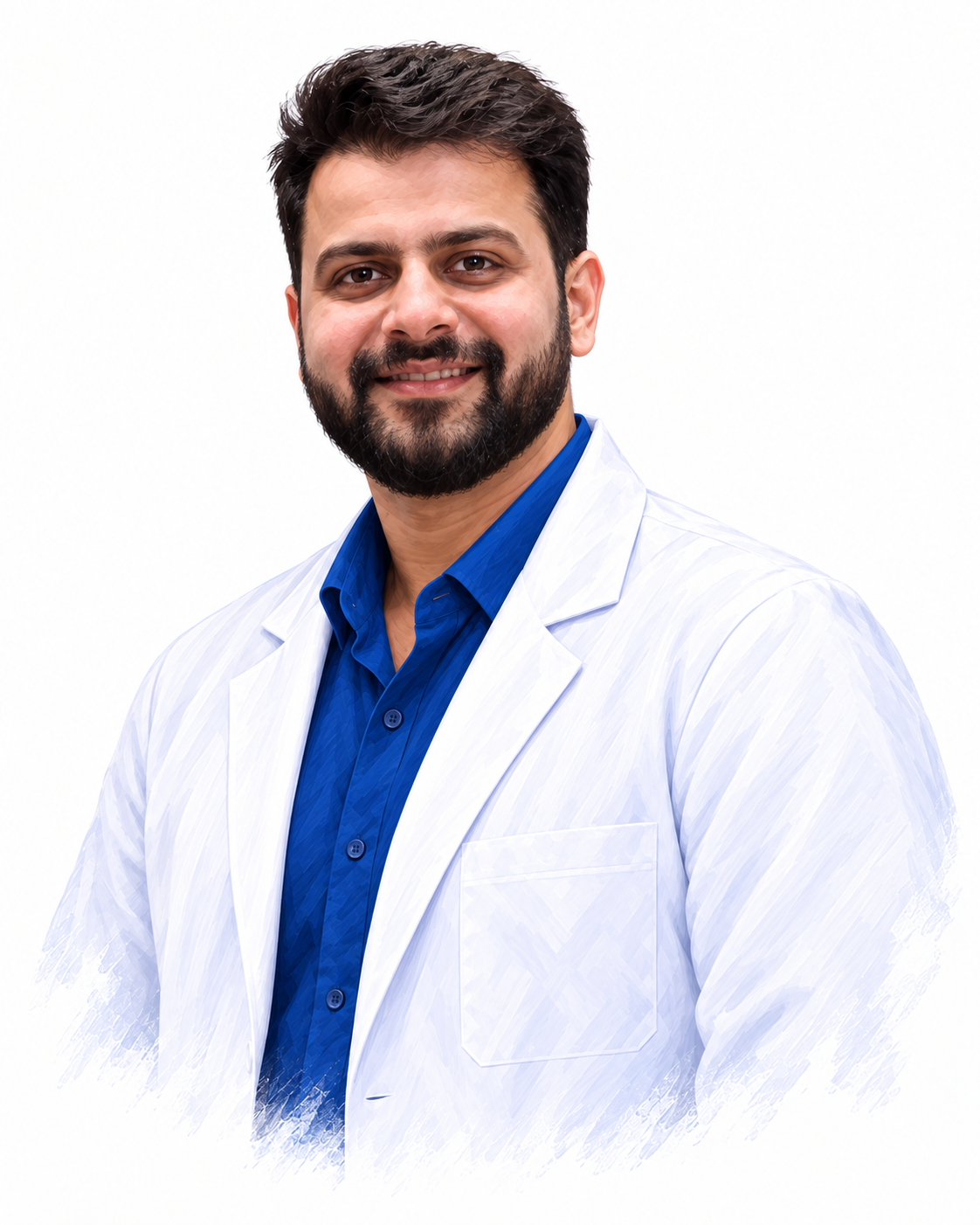 Illustrated portrait of Dr Ameya K.