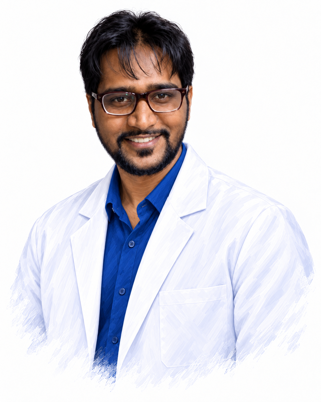Illustrated portrait of Dr Abrar K.