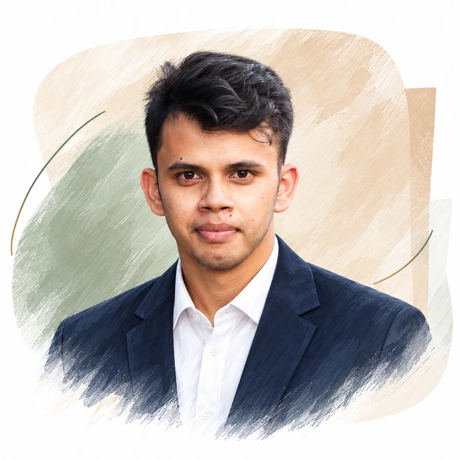 Illustrated portrait of Dr Abhijeet J.