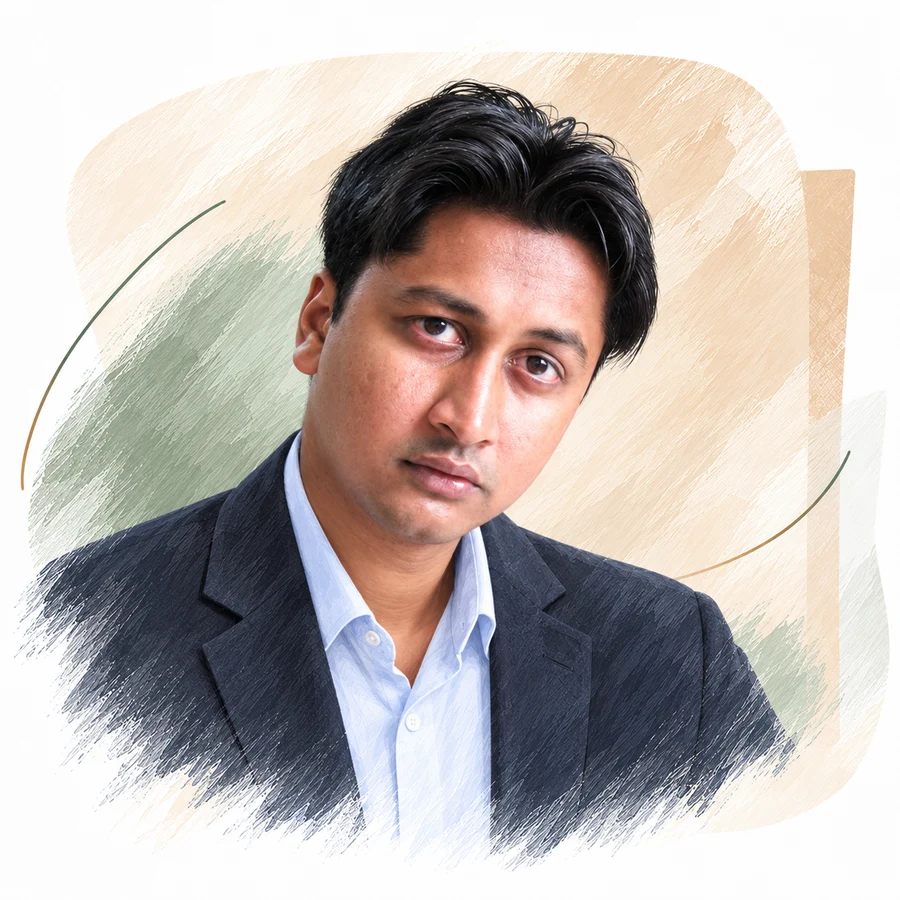 Illustrated portrait of Dr Pratik B.