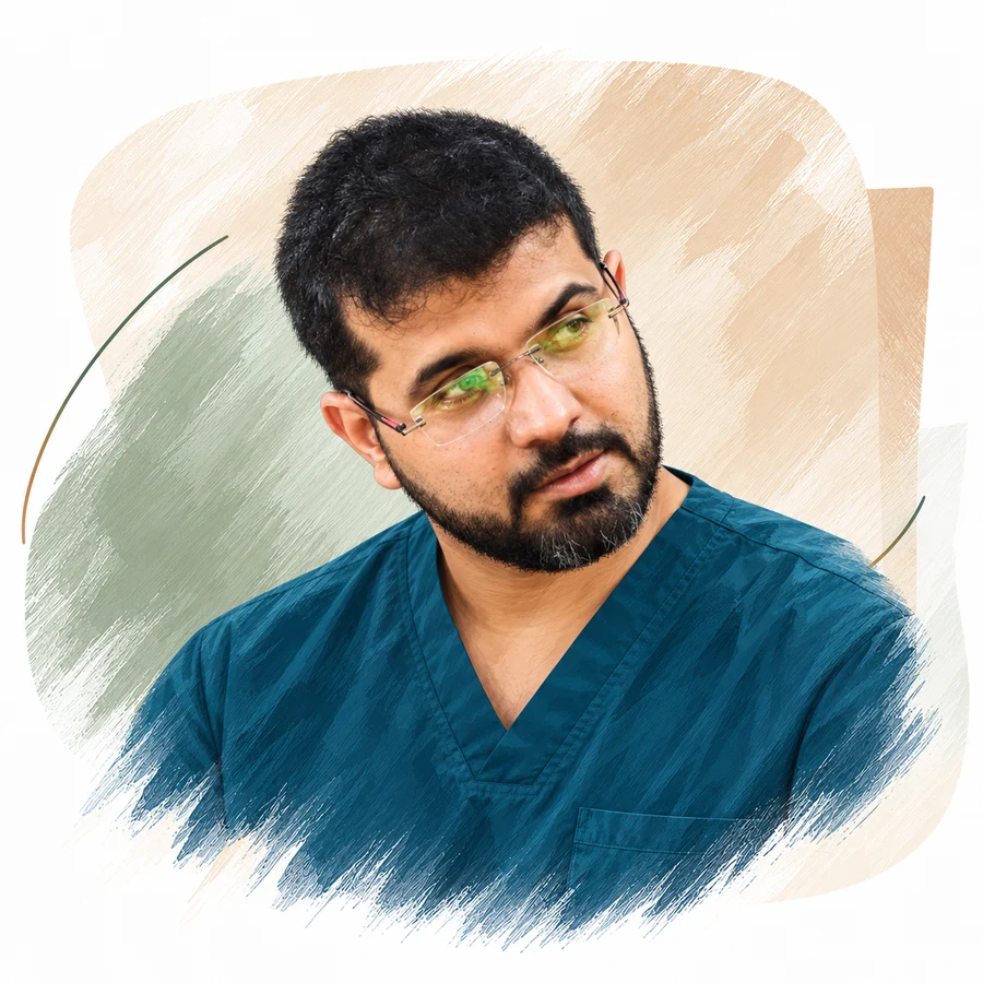 Illustrated portrait of Dr Saurabh S.