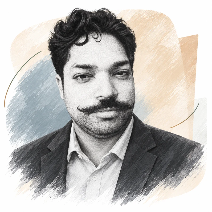 Illustrated portrait of Dr Lokesh V.