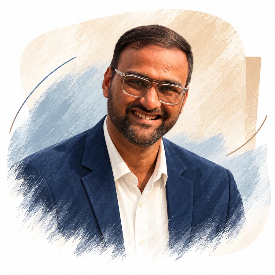 Illustrated portrait of Dr Swapnil M.